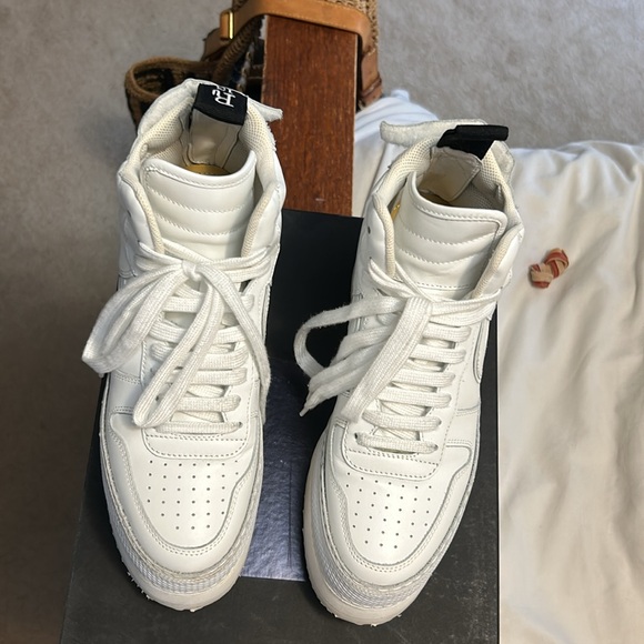R13 Riot leather high top platform sneaker SIZE 35 White - Picture 5 of 9